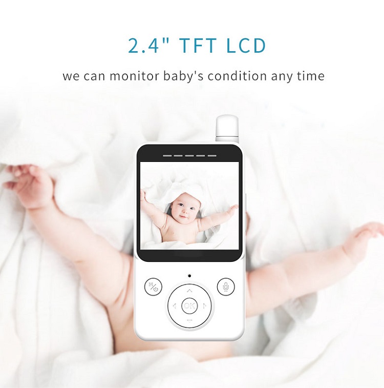 2.4 inch wireless baby monitor camera night vision temperature monitor